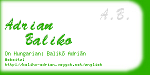 adrian baliko business card